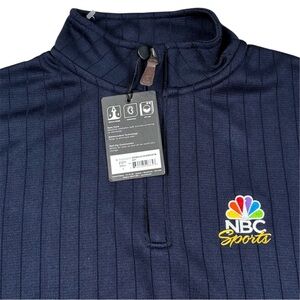 SOLD***Footjoy Golf Drop Needle Half Zip Pullover Performance Striped Navy Men’s